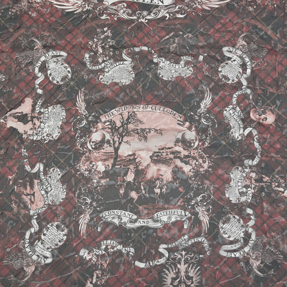 Alexander McQueen Silk Plaid Skull Print Scarf Red 4 of 4