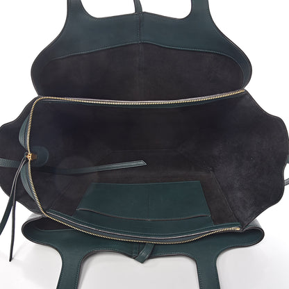 Celine Calfskin Medium Tri-Fold Bag Bottle Green 6 of 13