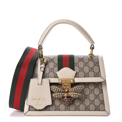 Gucci GG Supreme Monogram Small Queen Margaret Top Handle Bag White 1 of 12