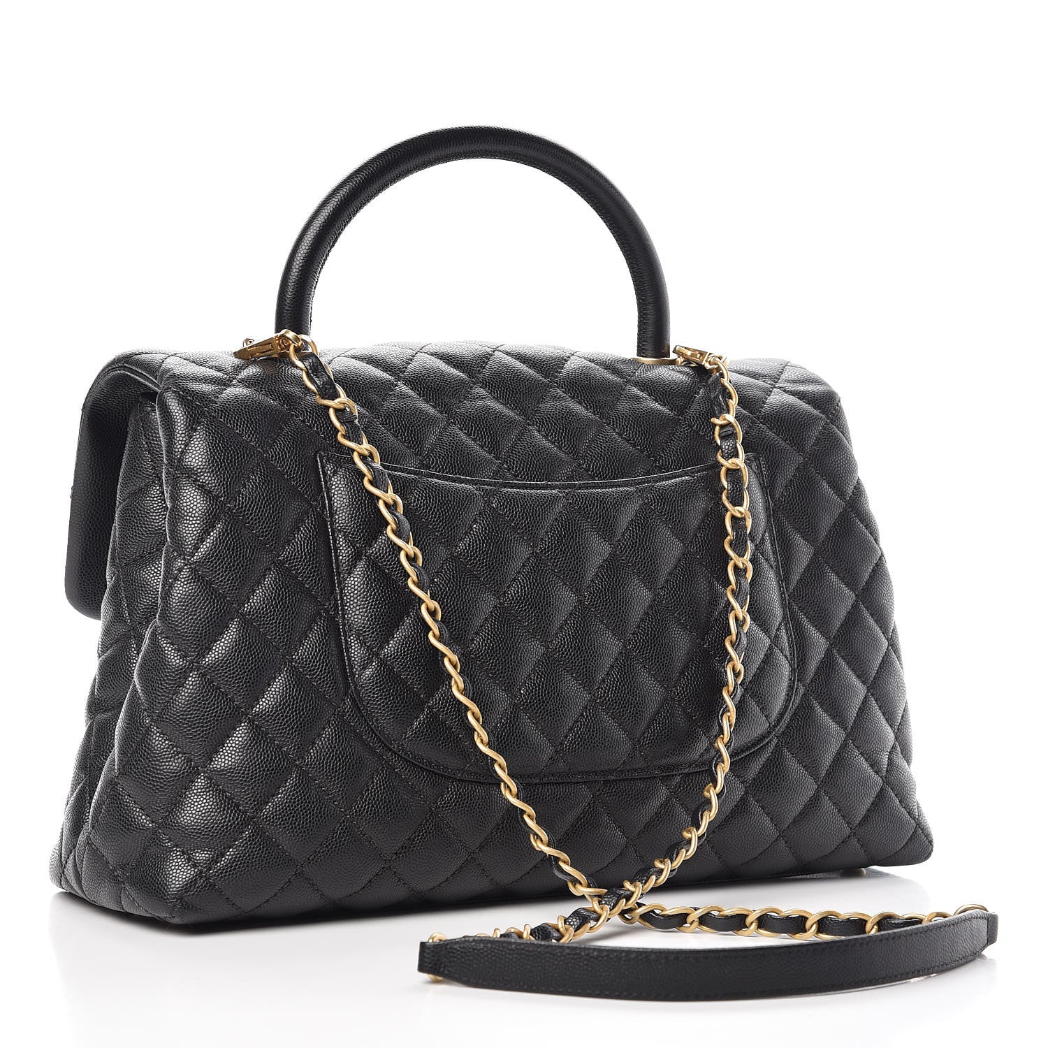 Chanel Caviar Quilted Medium Coco Handle Flap Black 3 of 9
