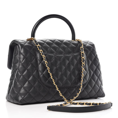 Chanel Caviar Quilted Medium Coco Handle Flap Black 3 of 9