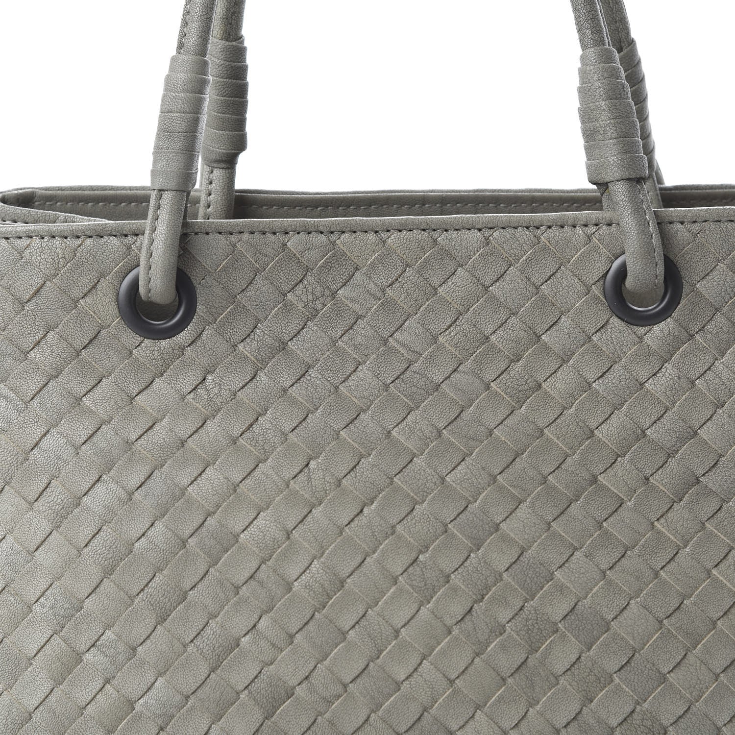 Bottega Veneta Nappa Intrecciato Woven Tote Fume Cement 9 of 9