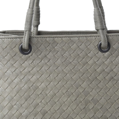 Bottega Veneta Nappa Intrecciato Woven Tote Fume Cement 9 of 9