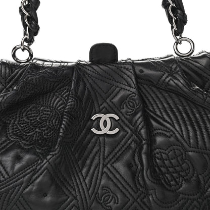 Chanel Lambskin Embroidered Frame Bag Black 8 of 13