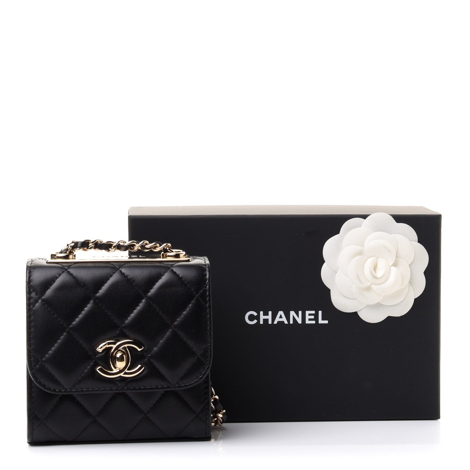 Chanel Lambskin Quilted Mini Trendy CC Chain Wallet Black 9 of 9