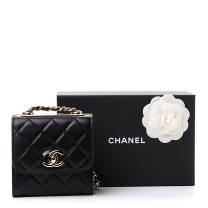 Chanel Lambskin Quilted Mini Trendy CC Chain Wallet Black 9 of 9