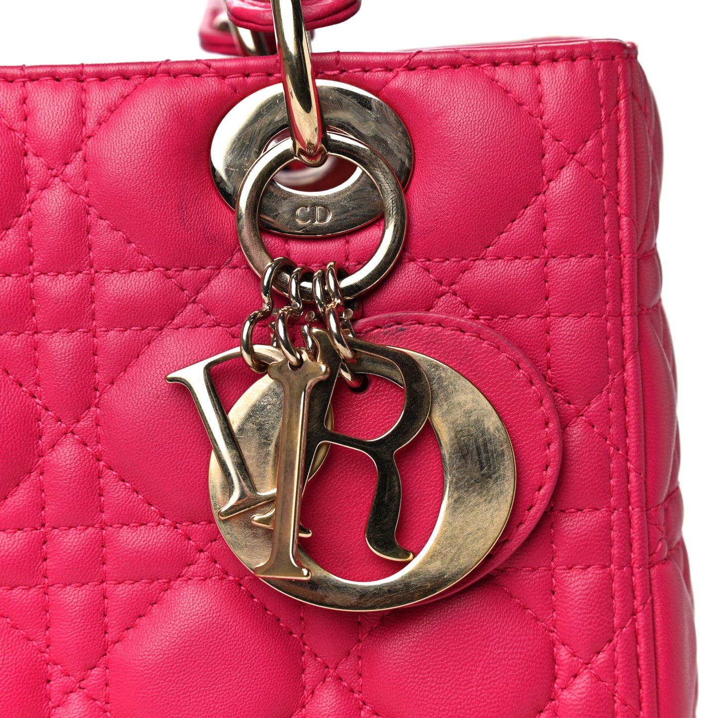 Lambskin Cannage Medium Lady Dior Pink