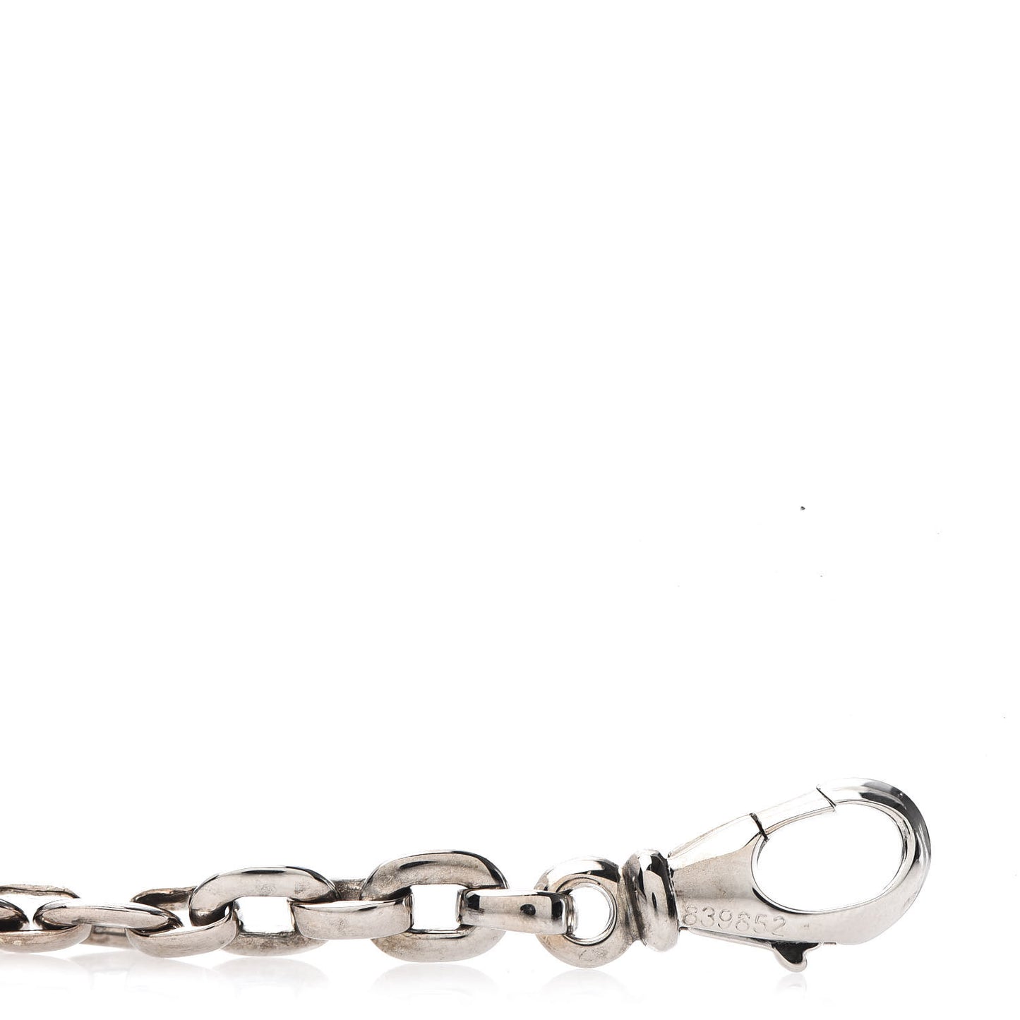 18K White Gold Meplat Link Chain Bracelet
