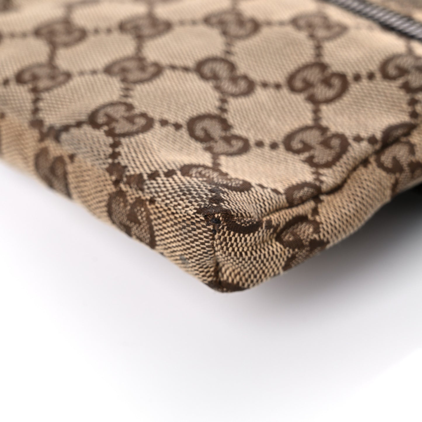 GG Monogram Web Double Pocket Belt Bag Dark Brown