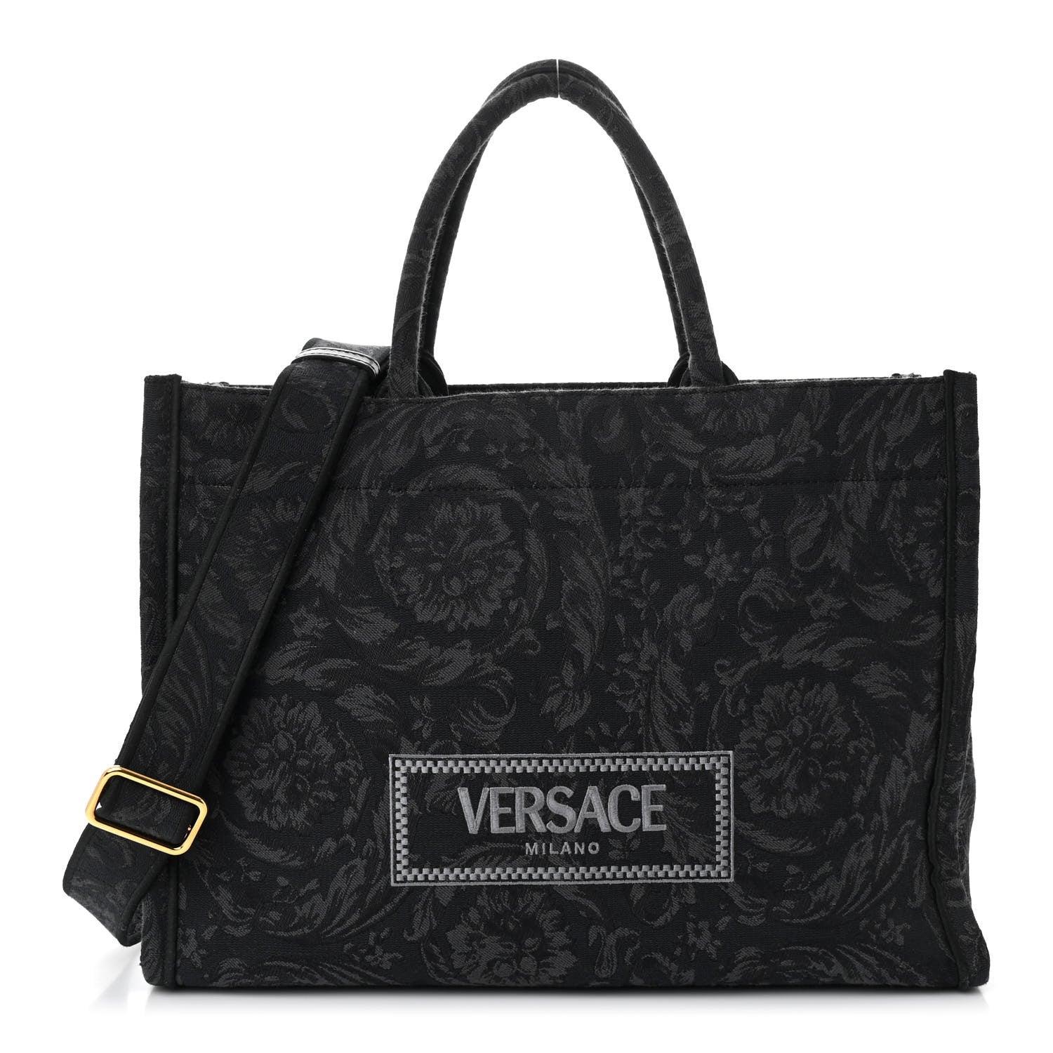 Versace Jacquard Barocco Medium Athena Tote Black 1 of 10