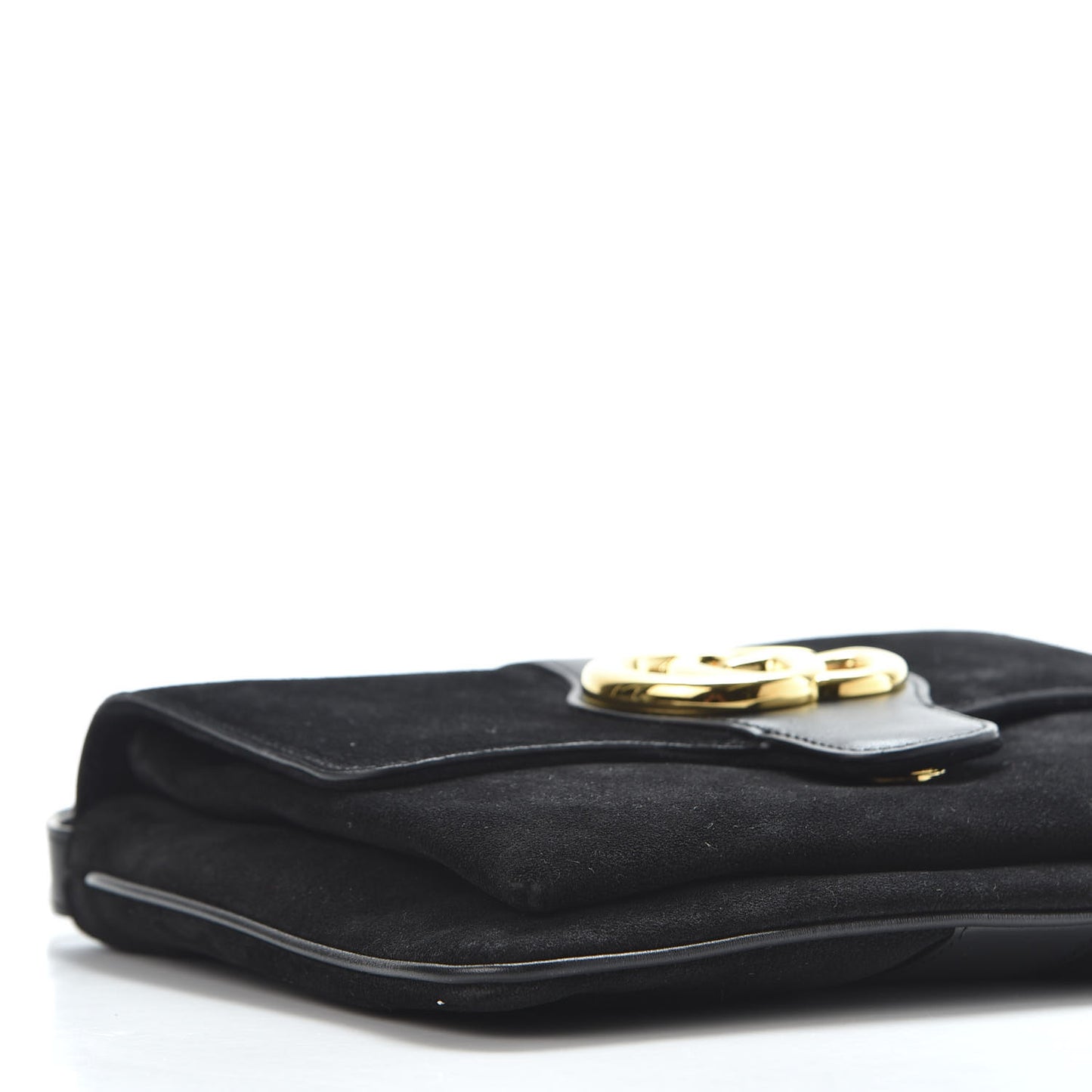 Suede Medium Arli Flap Shoulder Bag Black