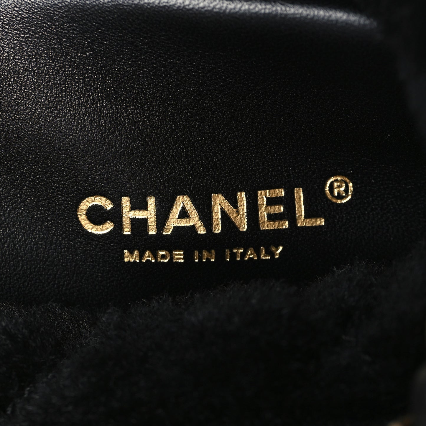 Lambskin Shearling Quilted CC Backpack Black