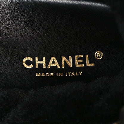 Chanel Lambskin Shearling Quilted CC Backpack Black 6 of 8
