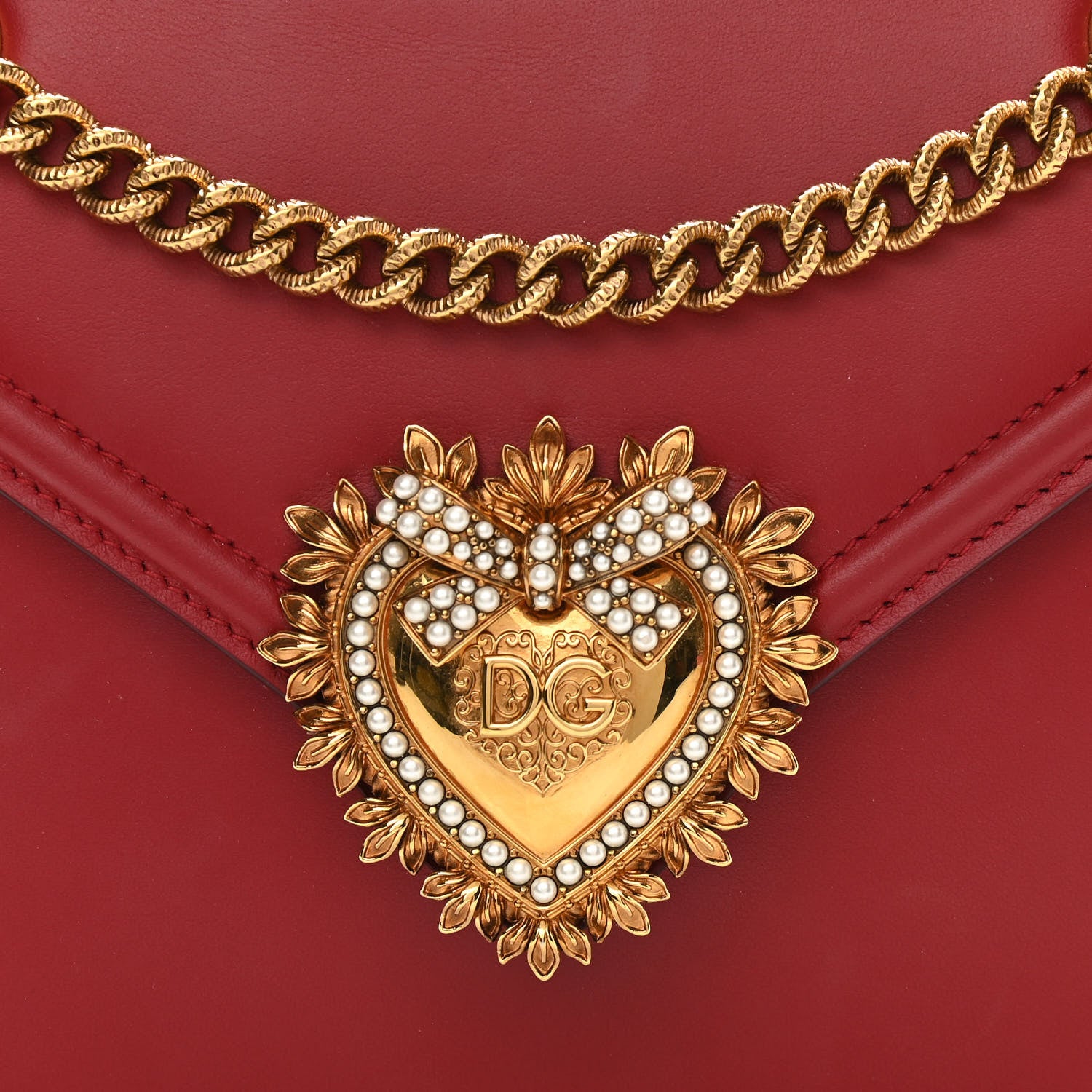 Dolce & Gabbana Smooth Calfskin Medium Devotion Crossbody Bag Poppy Red 7 of 11