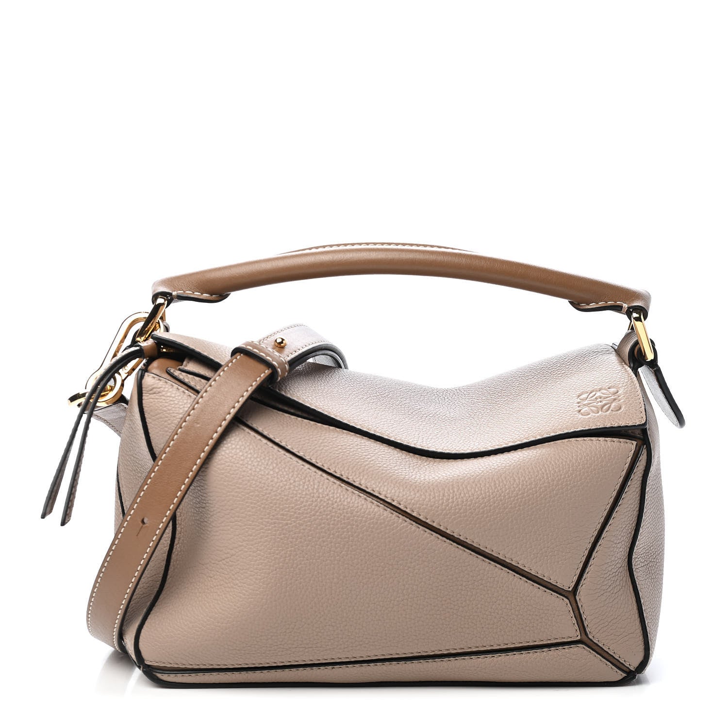 Loewe Grained Calfskin Small Puzzle Bag Sand Mink 1 of 8