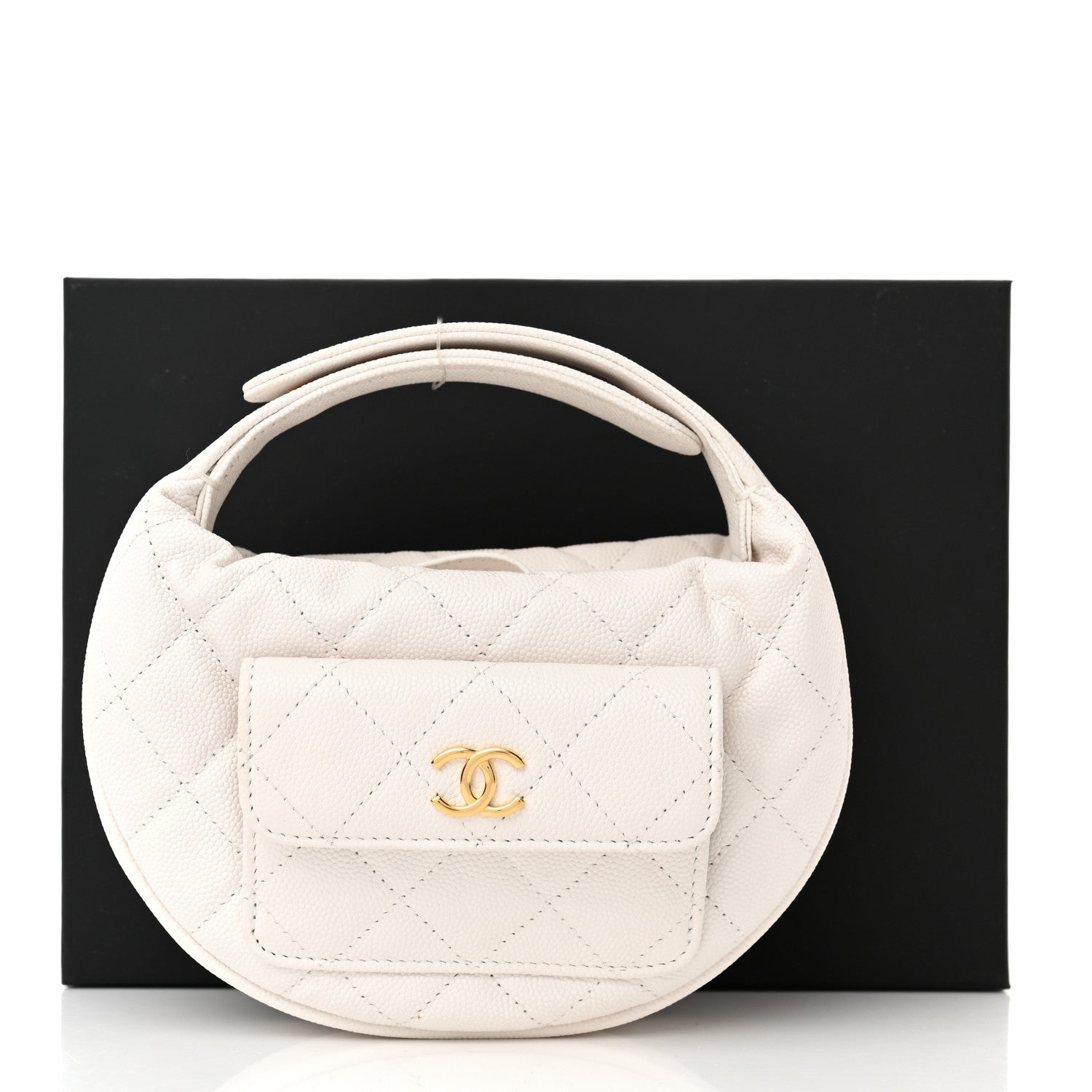 Chanel Caviar Quilted Polly Pocket Pouch Hobo White 11 of 11
