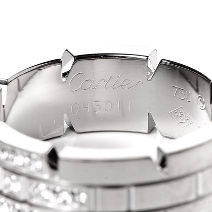 Cartier 18K White Gold Diamond Tank Francaise Band Ring 49 5 5 of 5