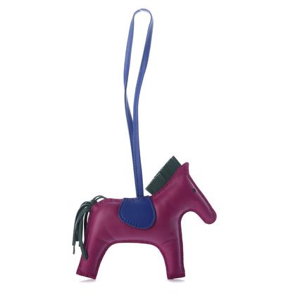Hermes Milo Lambskin Grigri Rodeo Horse Bag Charm MM Rose Pourpre Malachite Bleu Electrique 1 of 4