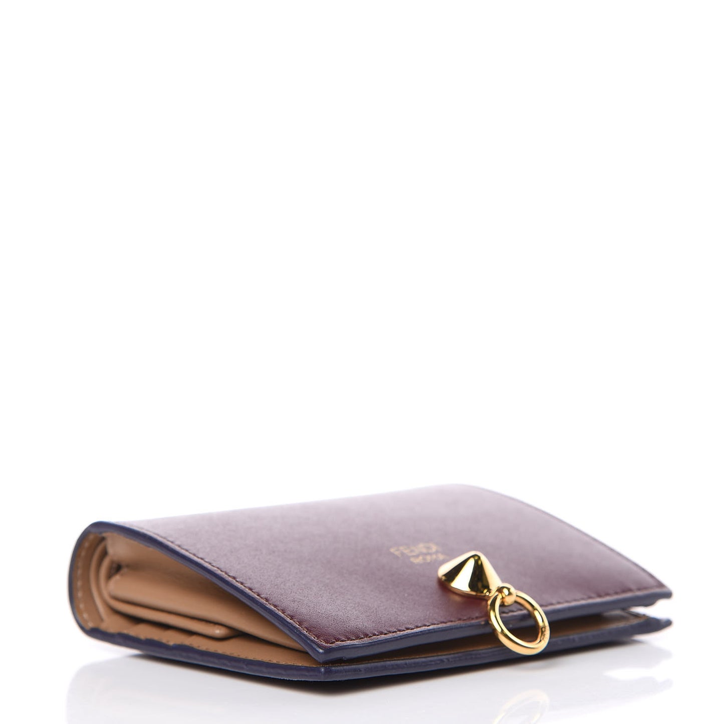 Vitello Liberty Vitello Century Bi-Color By The Way Compact Bi-Fold Wallet Bordeaux Sand