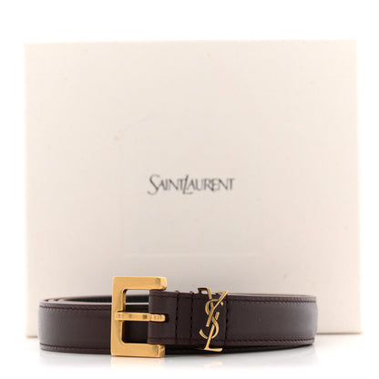 Saint Laurent Smooth Calfskin Monogram Square Buckle Belt 90 36 Red Tan 6 of 6