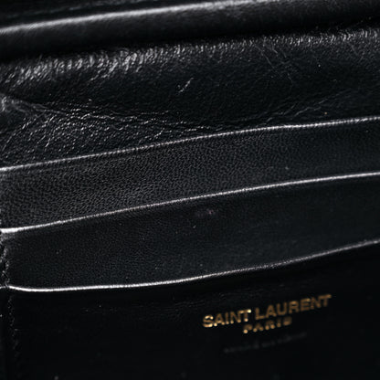 Saint Laurent Grain De Poudre Matelasse Monogram Mini Lou Camera Bag Black 10 of 11