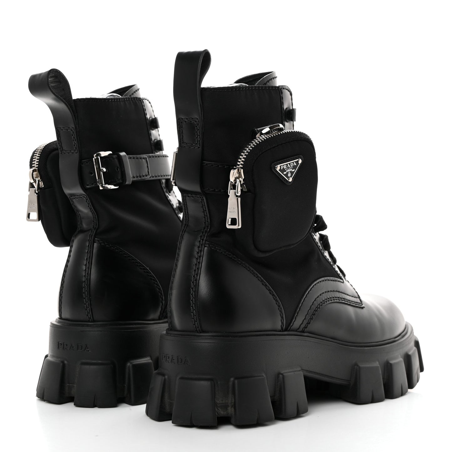 Spazzolato Rois Re-Nylon Metal Triangle Logo Mens Monolith Pouch Pocket 60mm Combat Boots 7 Black