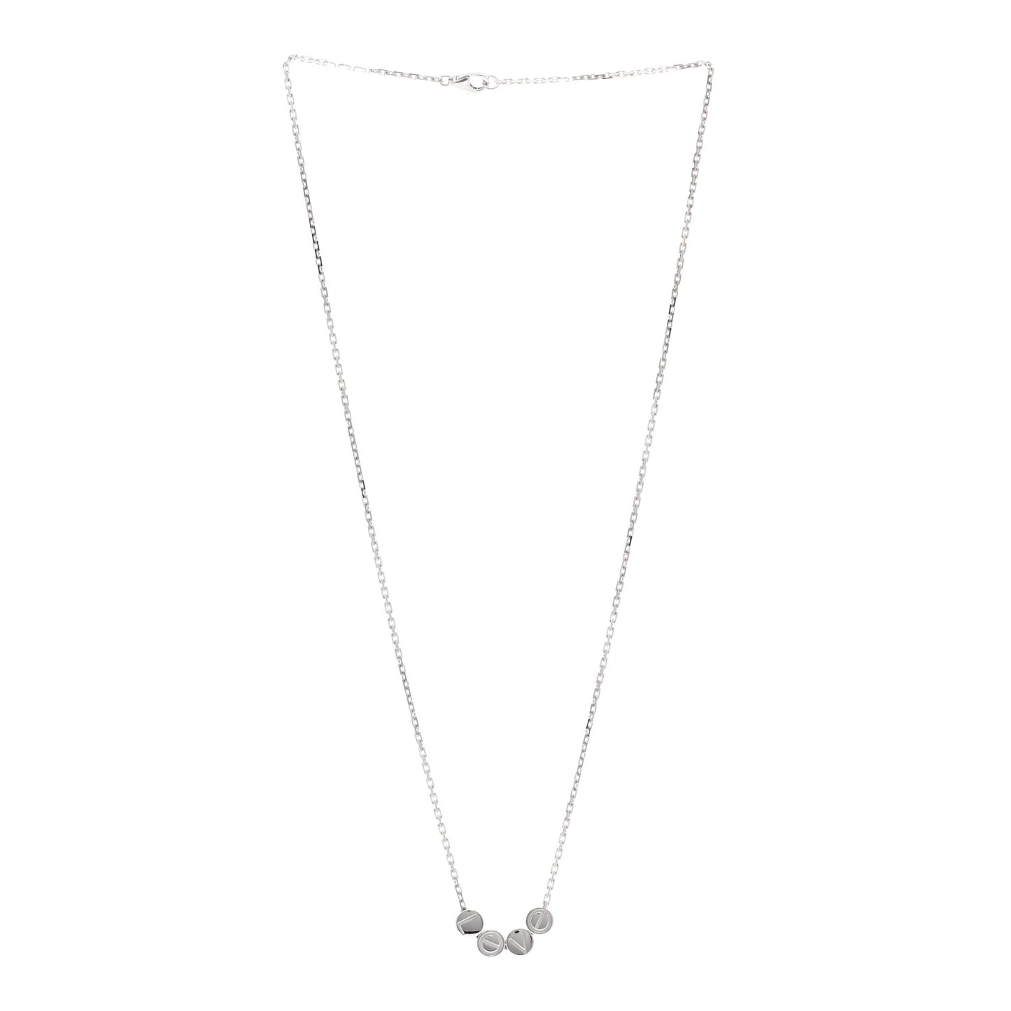 18K White Gold LOVE Slide Pendant Necklace