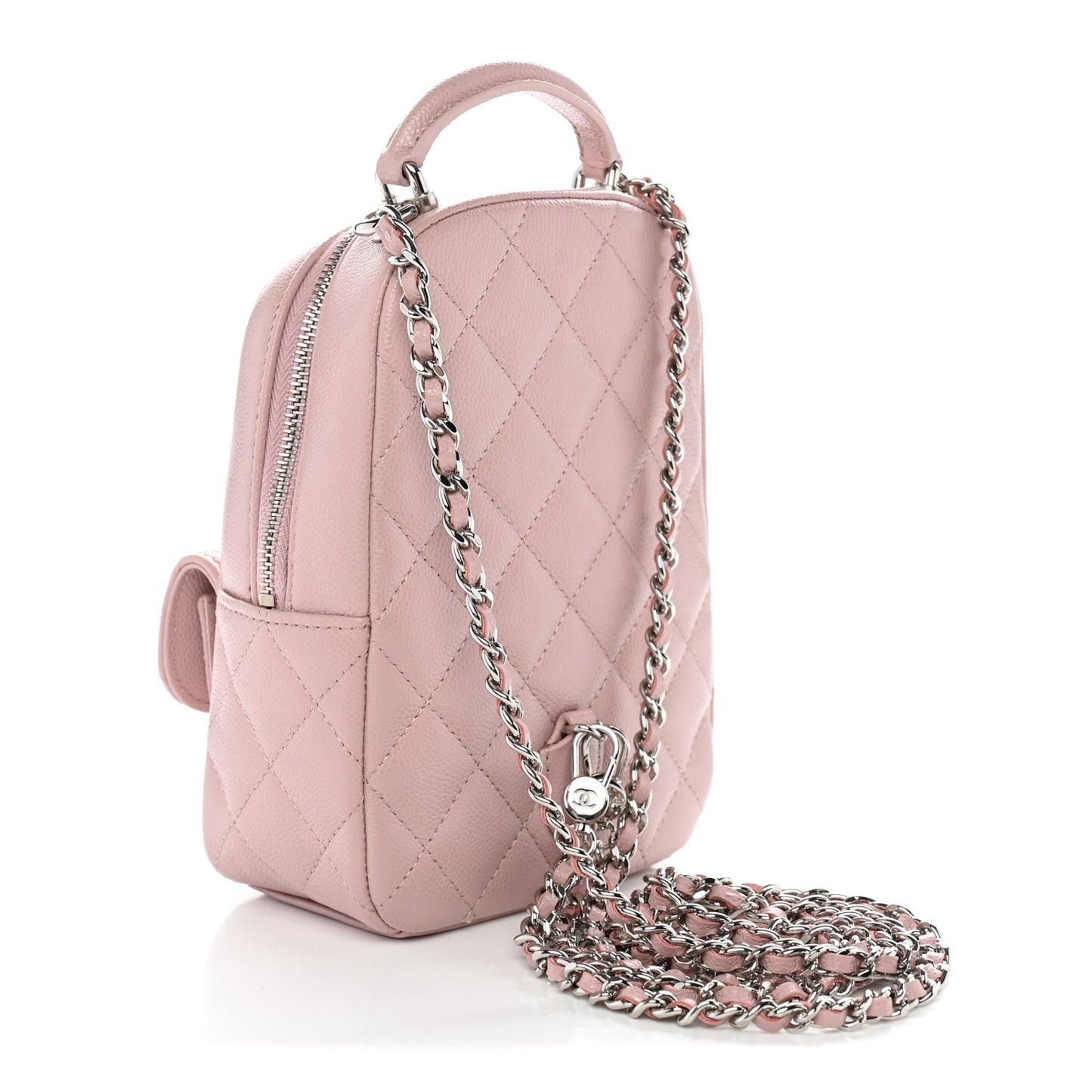 Caviar Quilted CC Mini Classic Backpack Pink