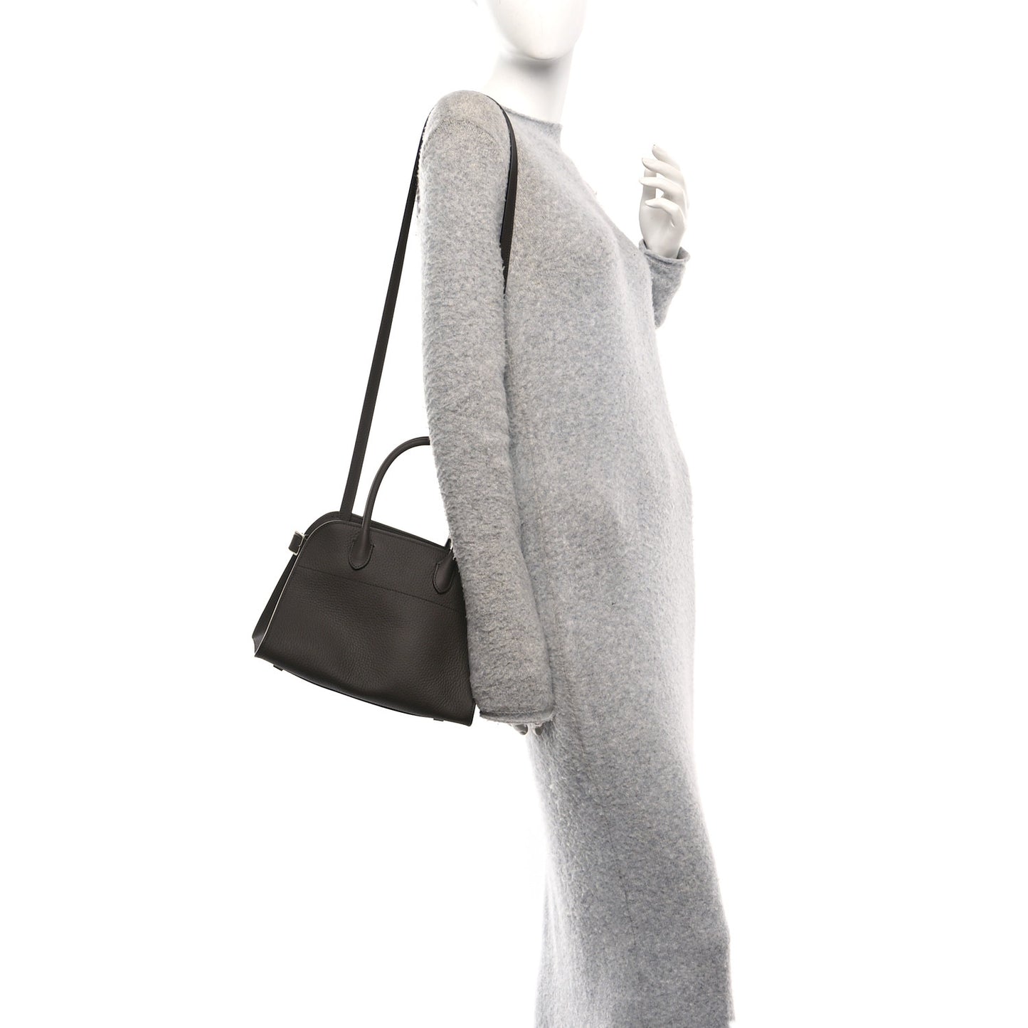 Grained Calfskin Soft Margaux 10 Bag Deep Brown