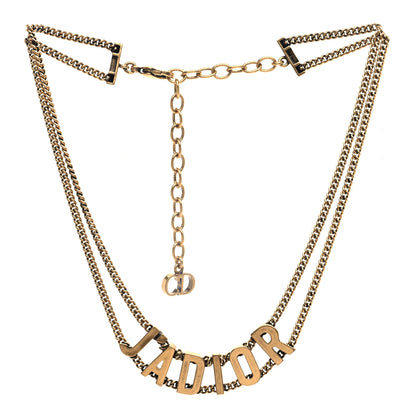 Christian Dior Metal J'Adior Choker Necklace Aged Gold 3 of 5