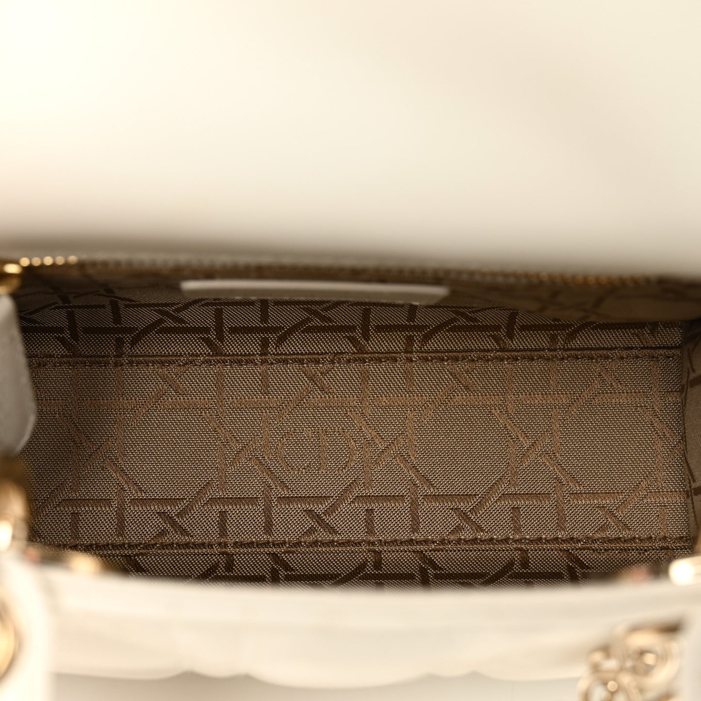 Lambskin Cannage Mini Lady Dior White