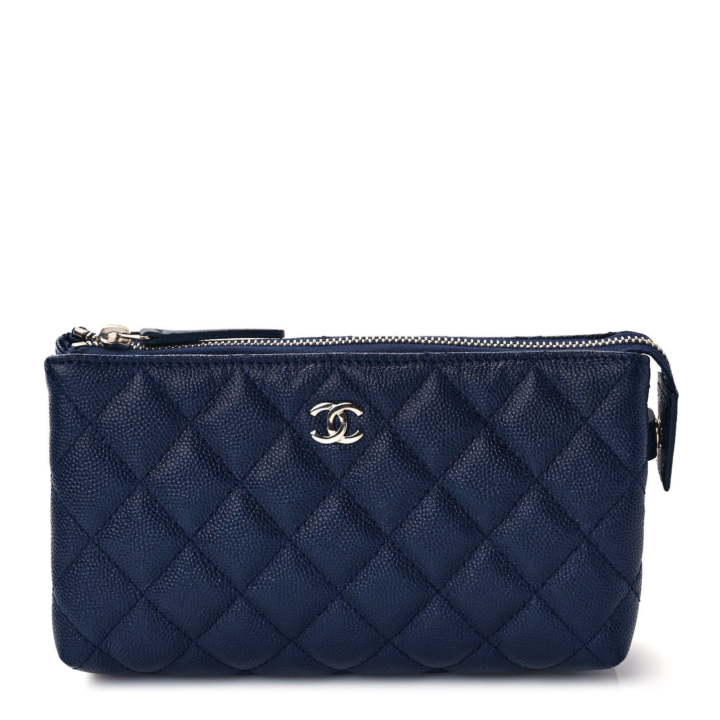 Caviar Quilted Cosmetic Case Navy