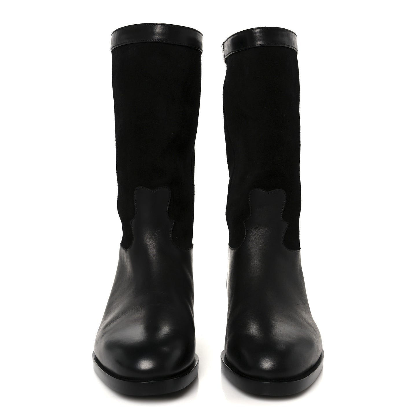 Suede Calfskin CC Short Boots 37.5 Black