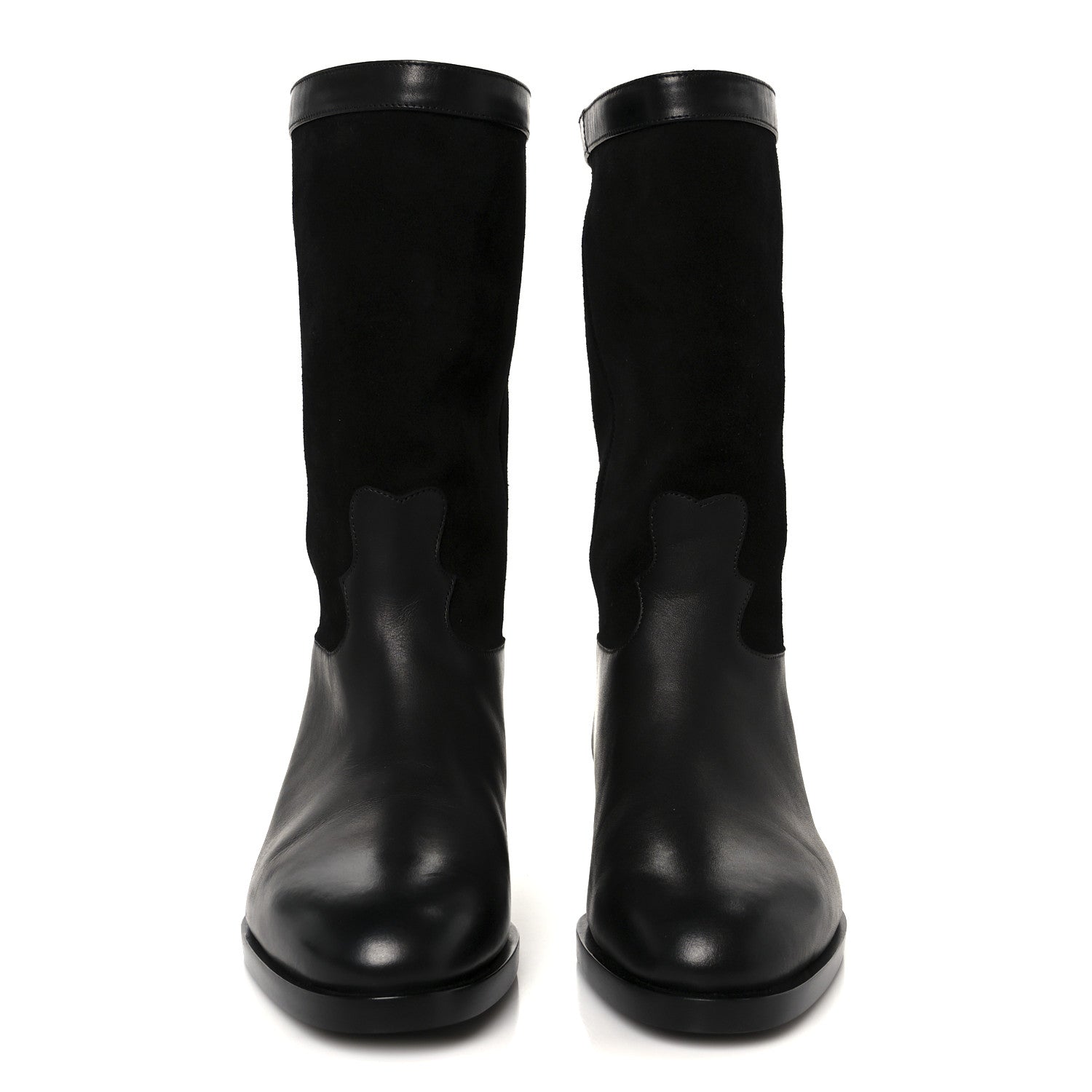 Chanel Suede Calfskin CC Short Boots 37.5 Black 3 of 10