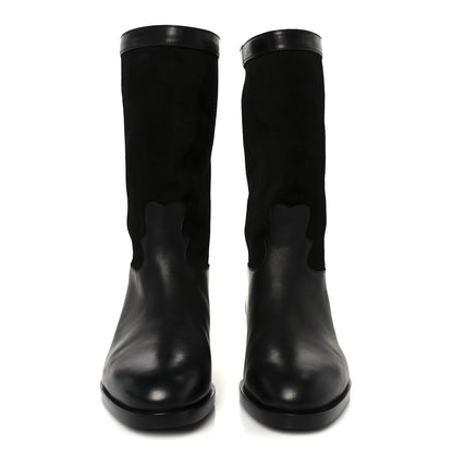 Chanel Suede Calfskin CC Short Boots 37.5 Black 3 of 10