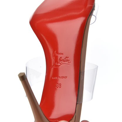 Christian Louboutin Patent PVC Just Nothing 85 Slide Sandals 38 Nude 7 of 9