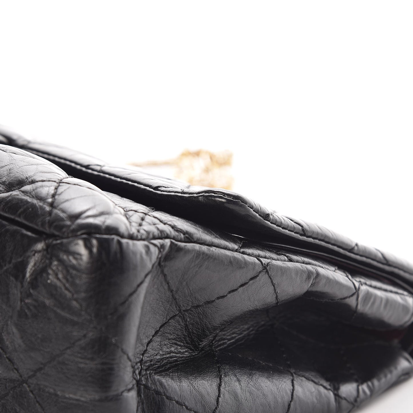 Aged Calfskin Quilted 2.55 Reissue 227 Flap Black