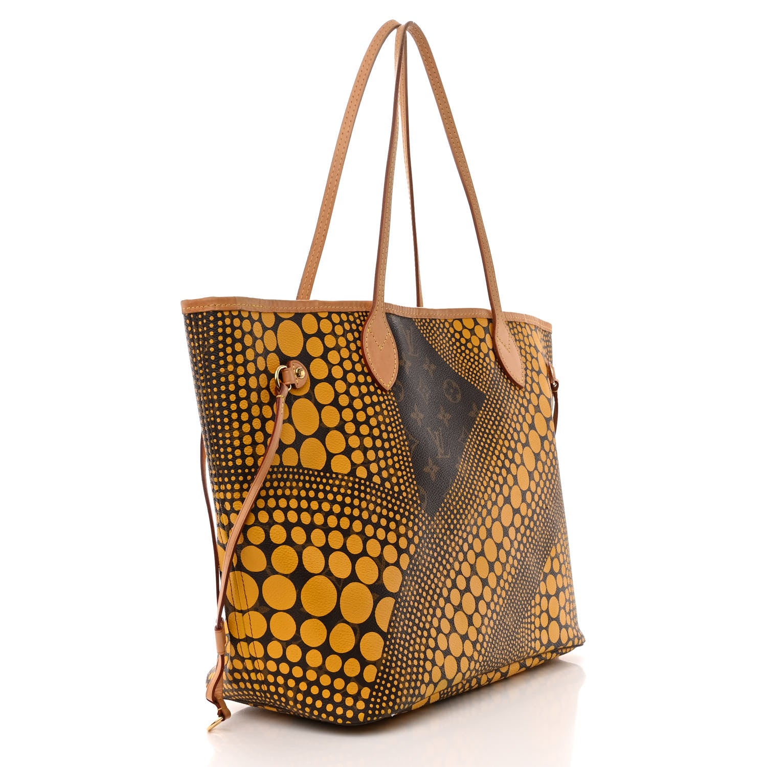 Louis Vuitton Monogram Kusama Waves Neverfull MM Yellow 3 of 17