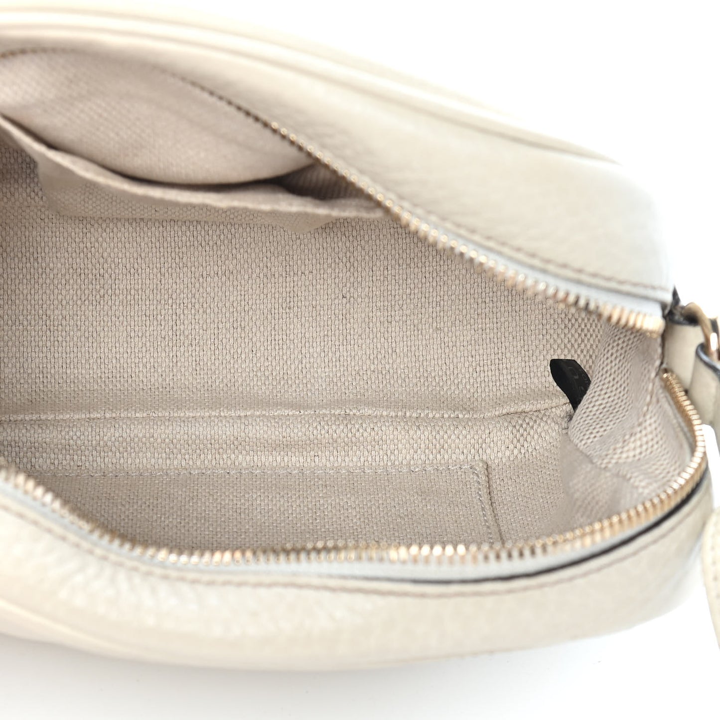 Pebbled Calfskin Small Soho Disco Bag Off White