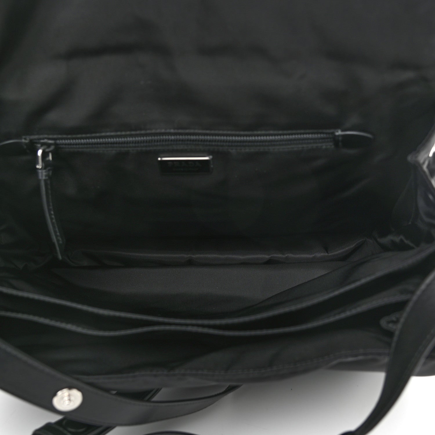 Prada Re-Nylon Vitello Padded Large Flap Shoulder Bag Black 5 of 11