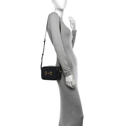 Gucci Calfskin Mini Horsebit 1955 Camera Shoulder Bag  Black 2 of 12