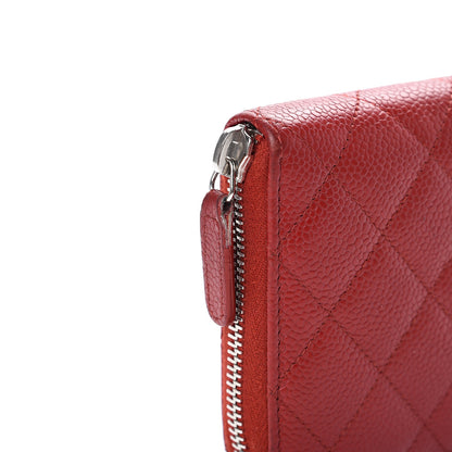 Chanel Caviar Quilted Large Gusset Zip Around Wallet Red 13 of 13