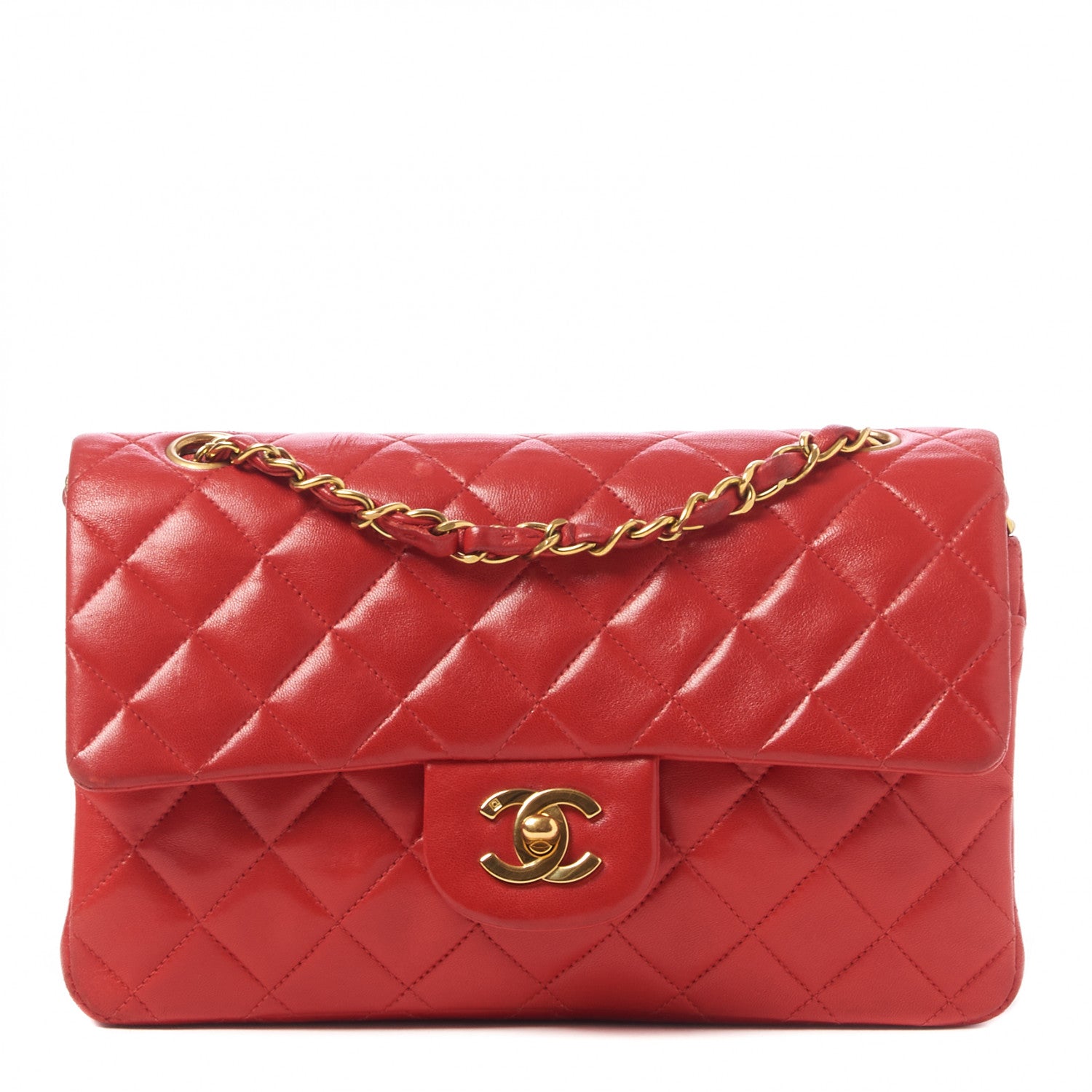 Chanel Lambskin Quilted Small Double Flap Red 1 of 10
