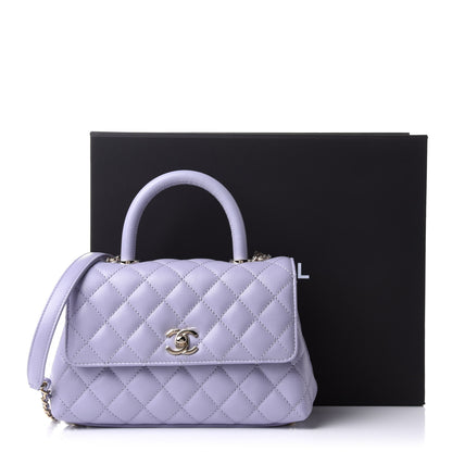 Chanel Caviar Quilted Mini Coco Handle Flap Light Purple 11 of 11