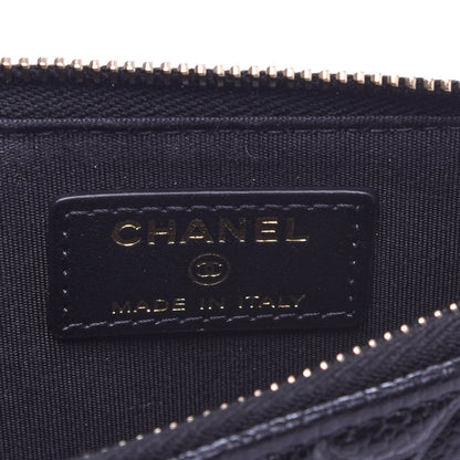 Chanel Caviar Camellia Embossed Classic Flat Wallet Pouch Black 6 of 8