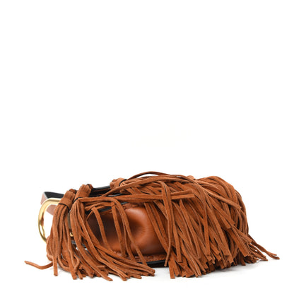 Chloe Calfskin Mini Hudson Fringe Shoulder Bag Caramel 4 of 9