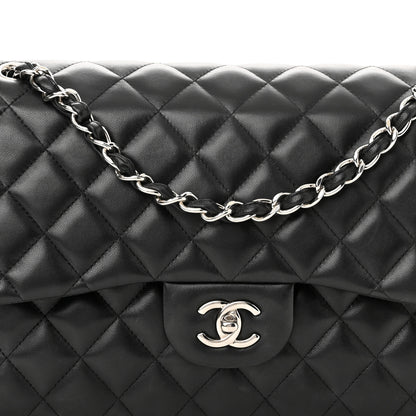 Chanel Lambskin Quilted Jumbo Double Flap Black 7 of 11