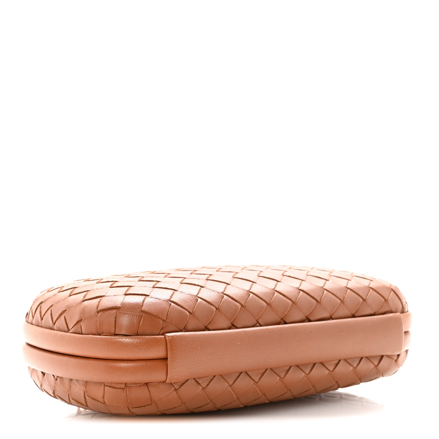 Bottega Veneta Nappa Intrecciato Chain Knot Clutch Caramel 4 of 9