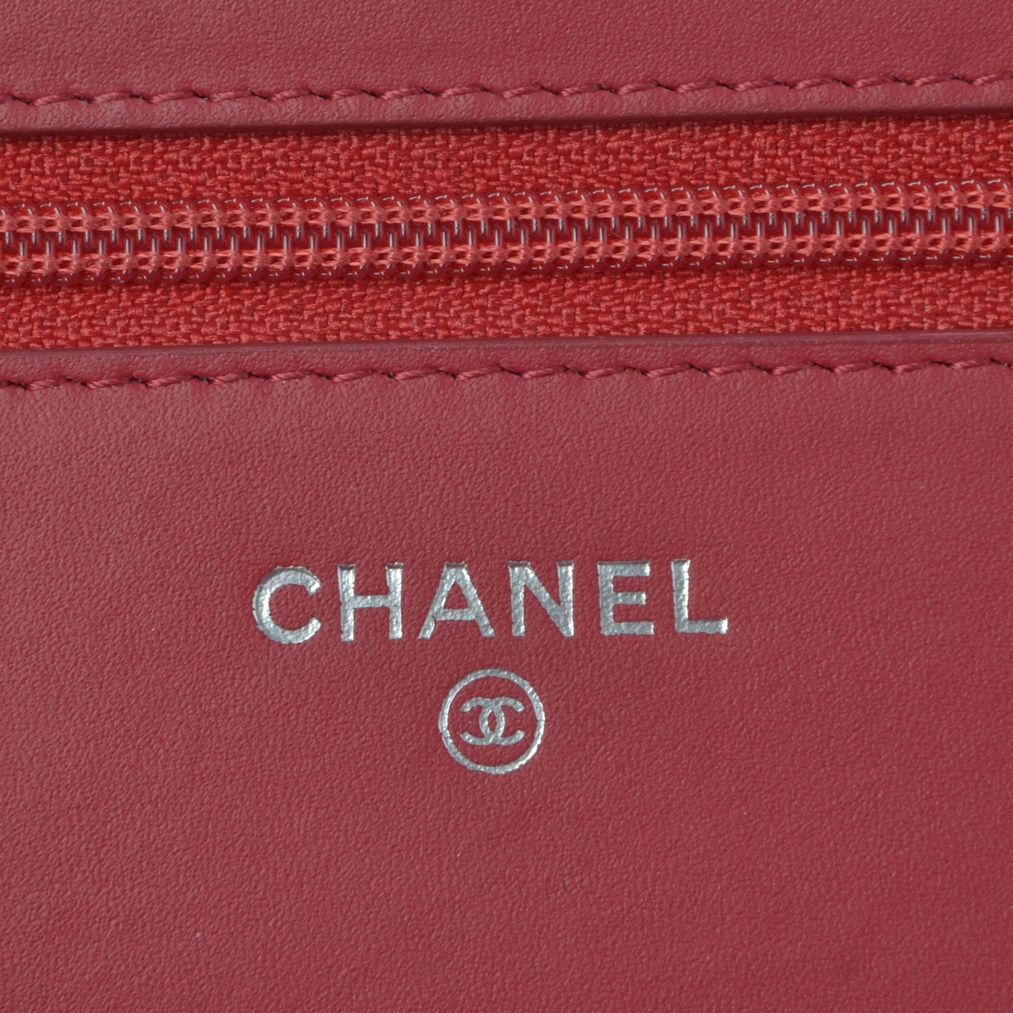 Distressed Patent Quilted Wallet On Chain WOC Dark Pink