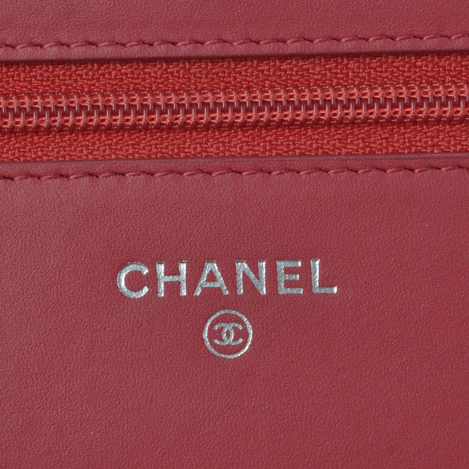 Chanel Distressed Patent Quilted Wallet On Chain WOC Dark Pink 5 of 9